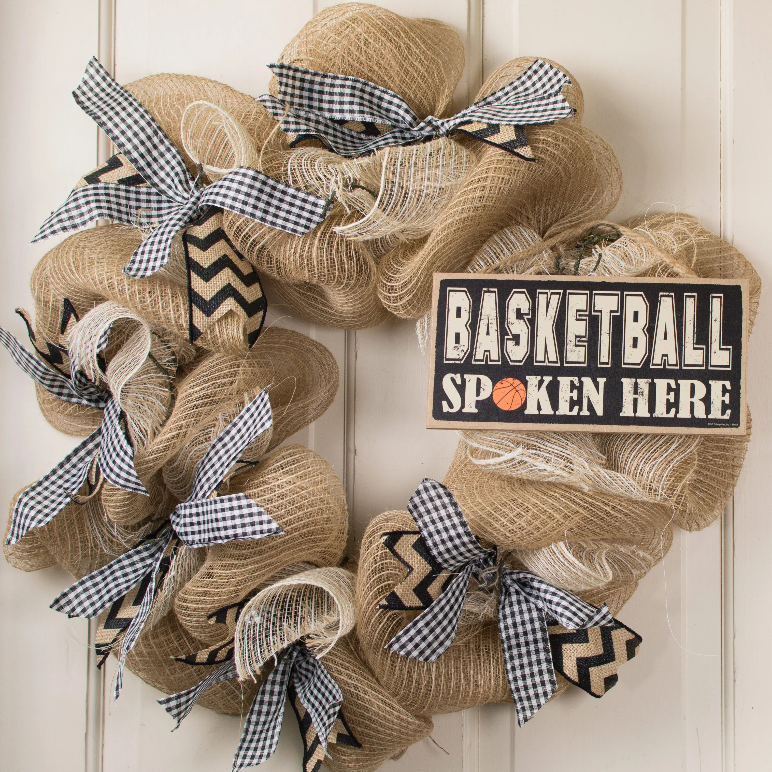 10" Wooden Sign: Basketball Spoken Here