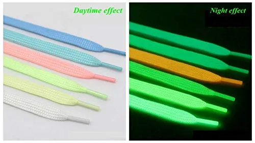 6 Packs Luminous Shoelace Athletic Sport Flat Shoe Laces Glow In The Dark Night