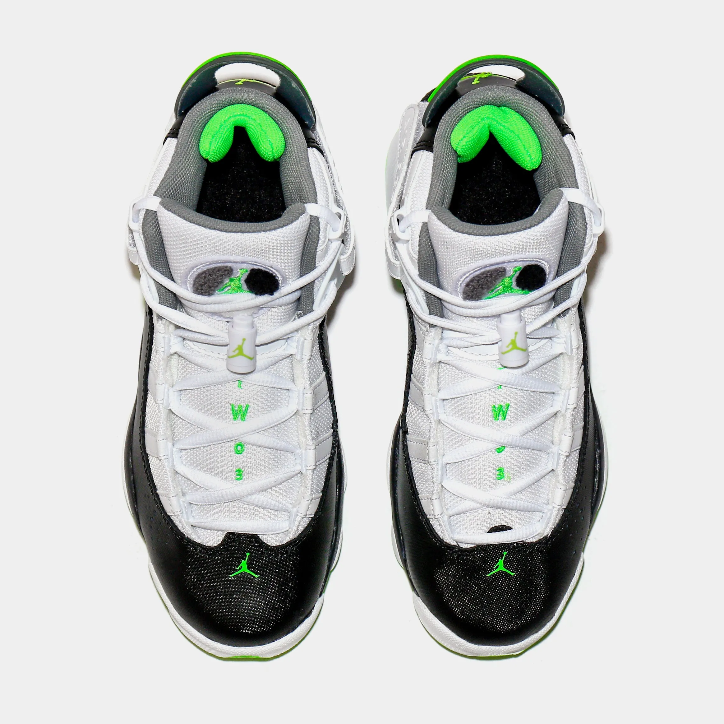 6 Rings Altitude Green Grade School Lifestyle Shoes (White/Black)