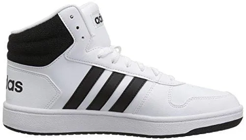 adidas Men's Hoops 2.0 Sneaker, White Black, 10.5 M US