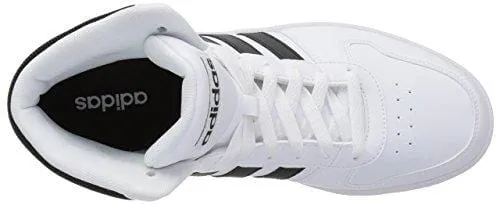 adidas Men's Hoops 2.0 Sneaker, White Black, 10.5 M US