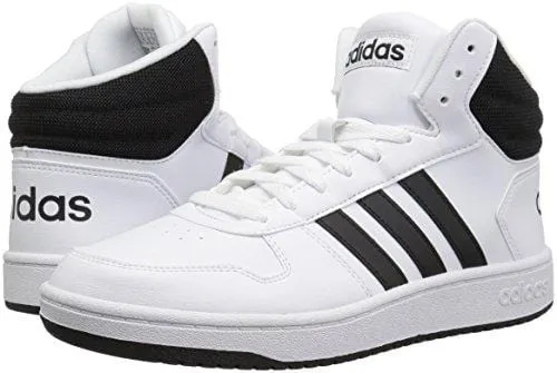 adidas Men's Hoops 2.0 Sneaker, White Black, 10.5 M US