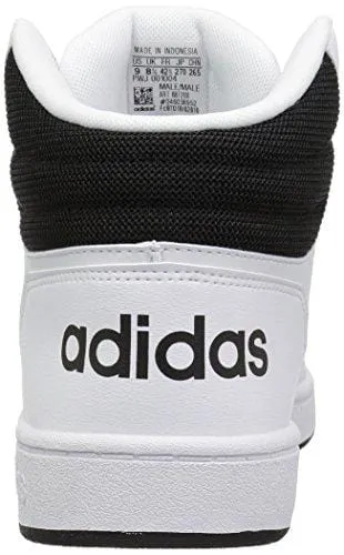 adidas Men's Hoops 2.0 Sneaker, White Black, 10.5 M US