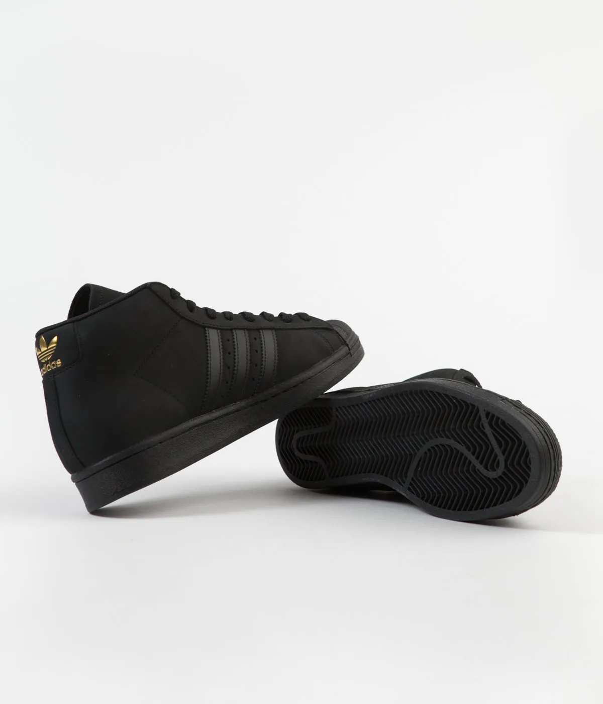 Adidas Pro Model Shoes - Core Black / Gold Metallic / White