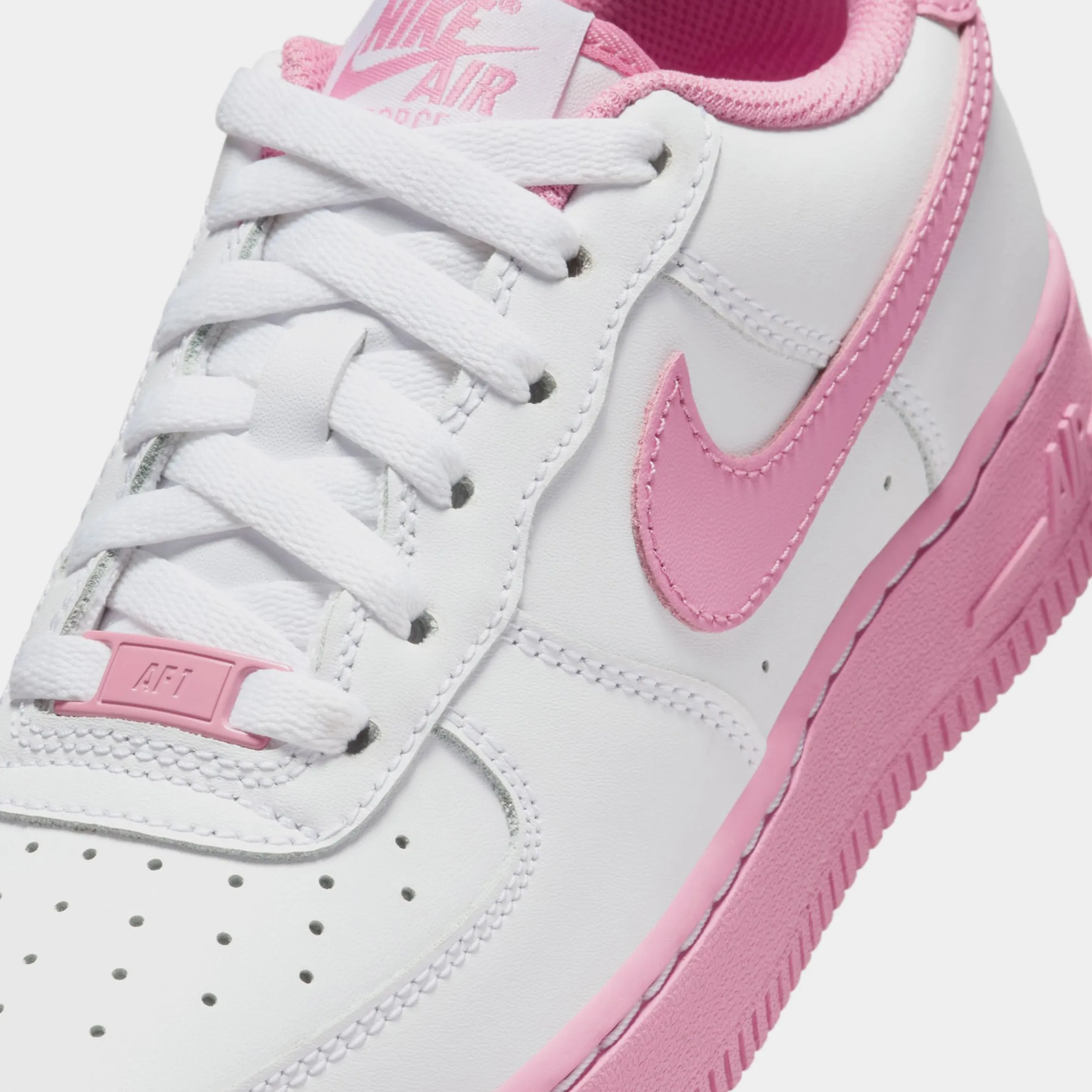 Air Force 1 Low Grade School Lifestyle Shoes (White/Flamingo/Pink)