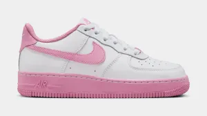 Air Force 1 Low Grade School Lifestyle Shoes (White/Flamingo/Pink)