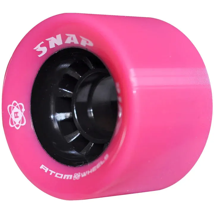 Atom Snap Roller Skate Wheels 60x40mm 91a - Pink (Set of 4)