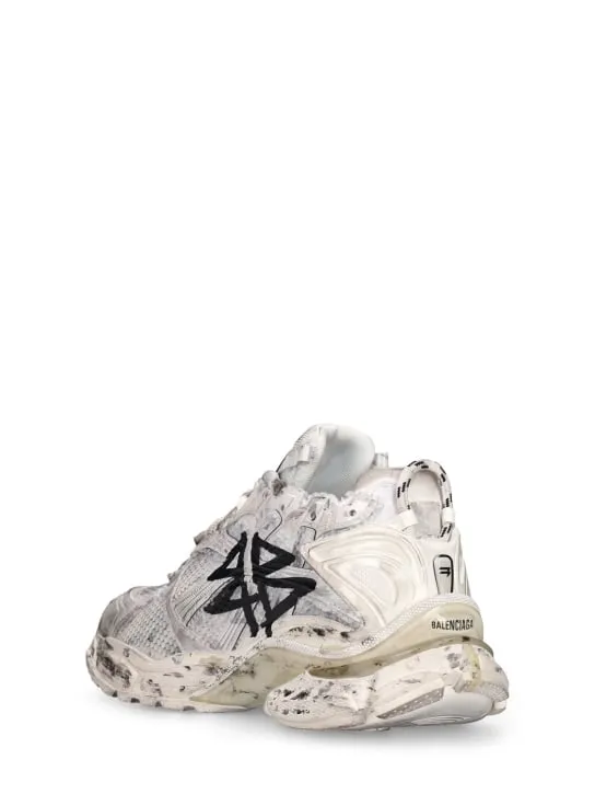 Balenciaga   Runner mesh and nylon graffiti sneakers 