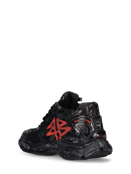 Balenciaga   Runner mesh and nylon graffiti sneakers 