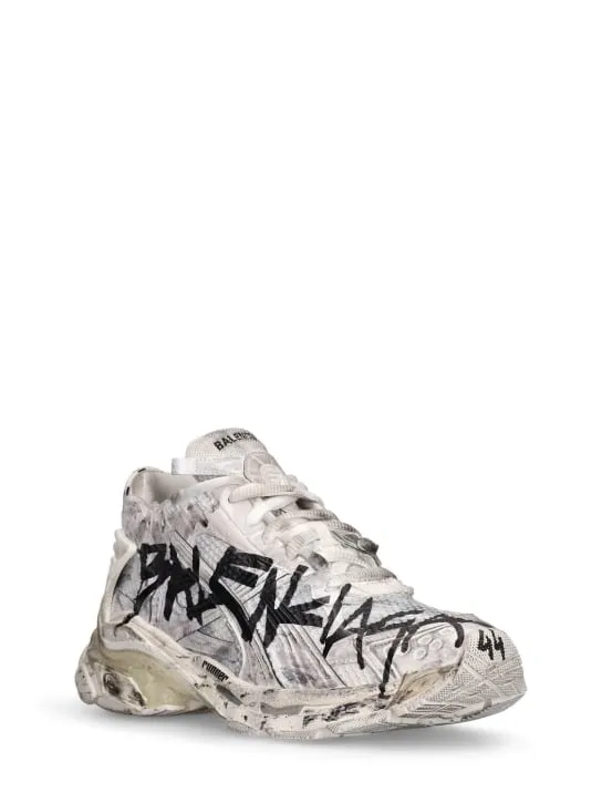 Balenciaga   Runner mesh and nylon graffiti sneakers 