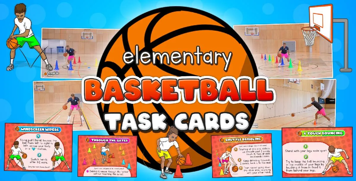 Basketball skills & drills - Individual tasks for PE (  printable cards)