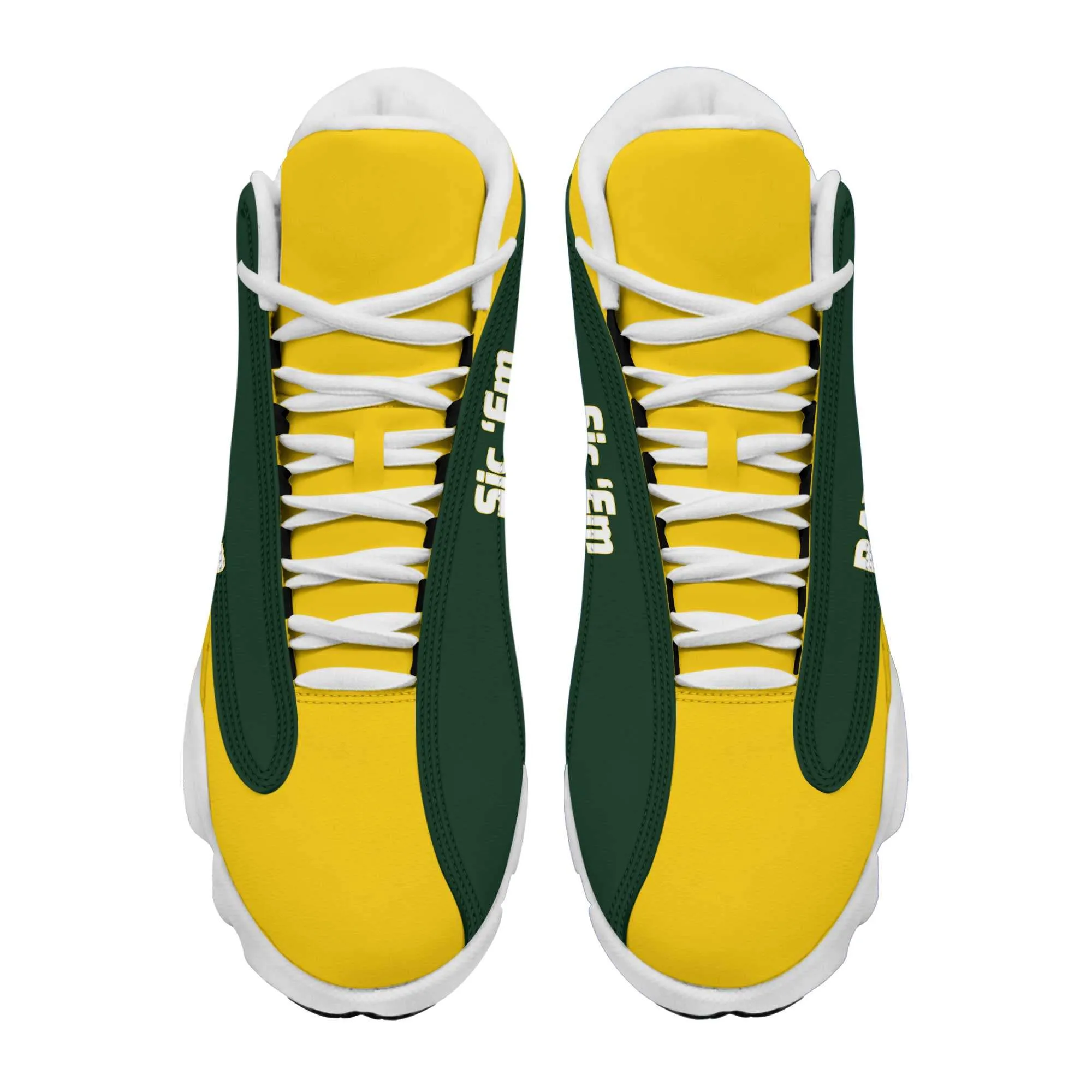 Baylor Sic 'Em Basketball Fan Microfiber Leather Hightop Sneakers