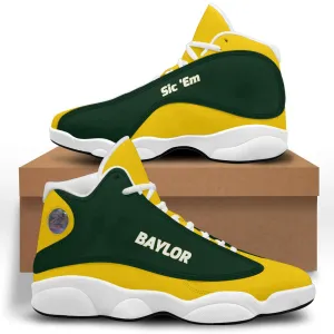 Baylor Sic 'Em Basketball Fan Microfiber Leather Hightop Sneakers