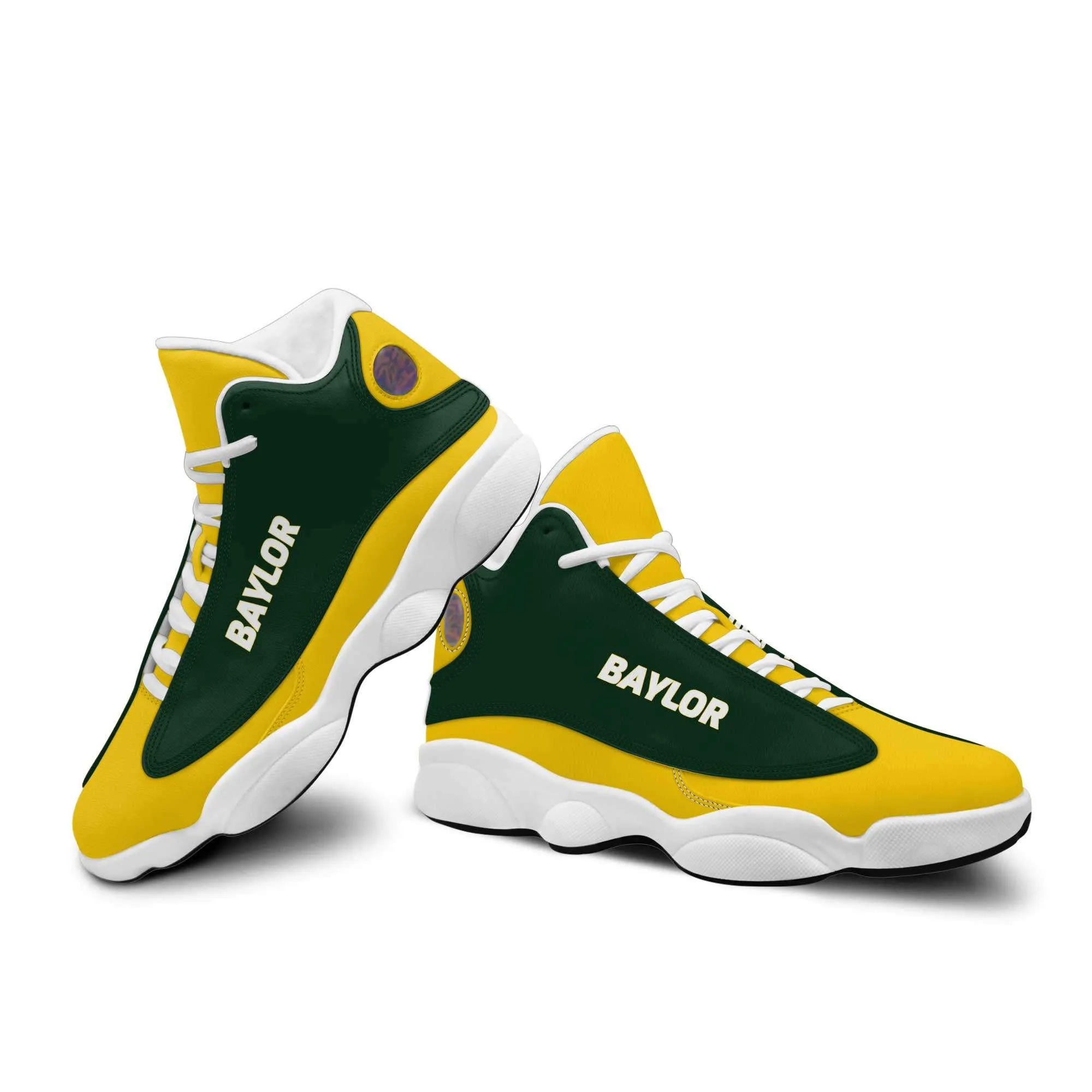 Baylor Sic 'Em Basketball Fan Microfiber Leather Hightop Sneakers