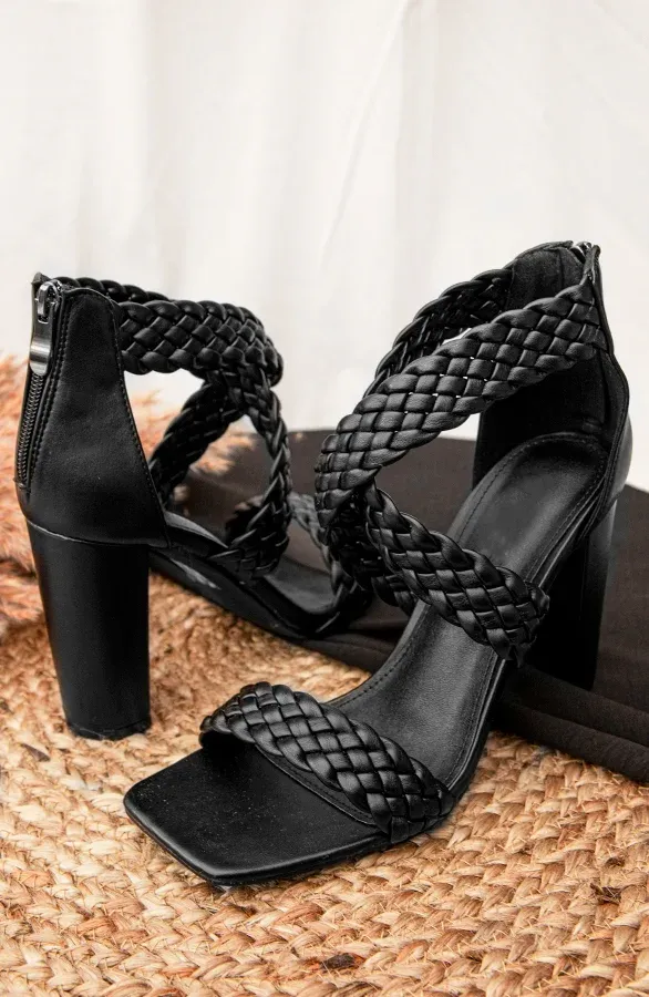 Braided Heels Black