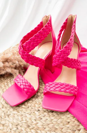 Braided Heels Fuchsia