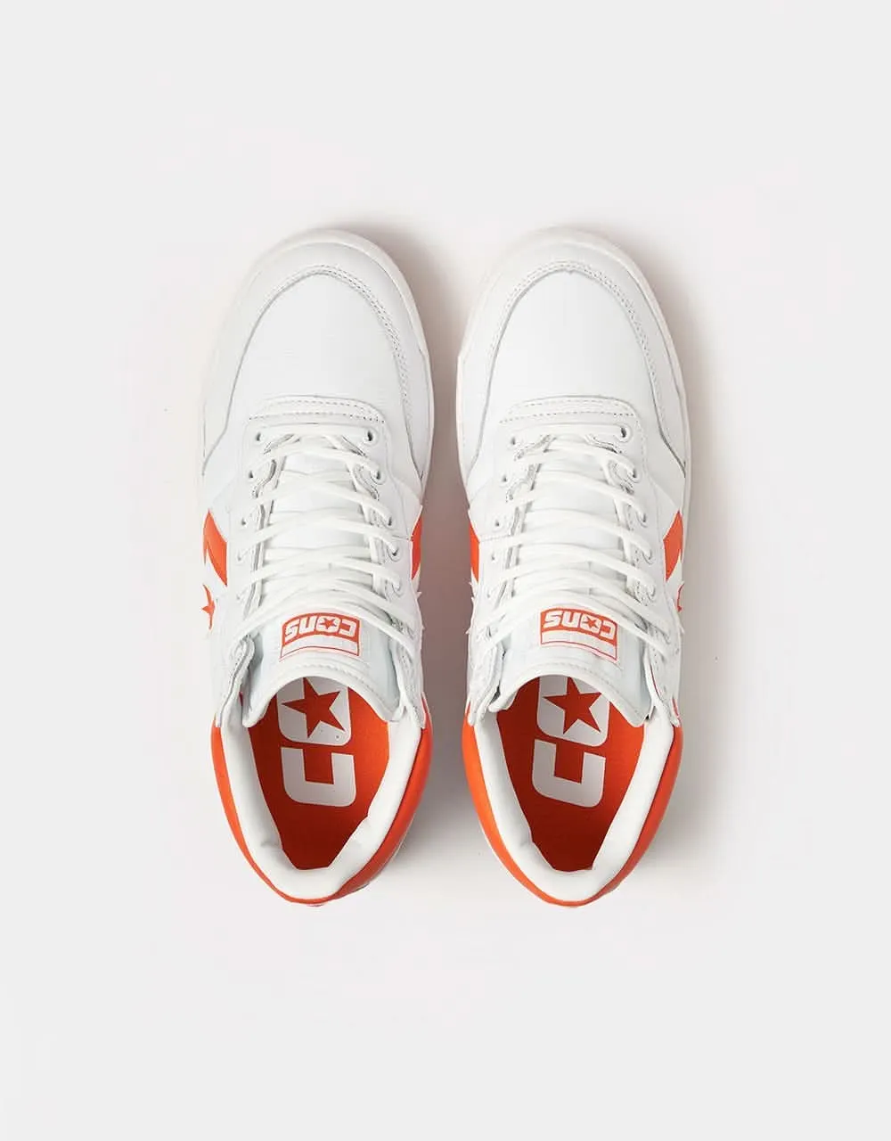 Converse Fastbreak Pro Leather & Nylon Skate Shoes - White/Orange/White