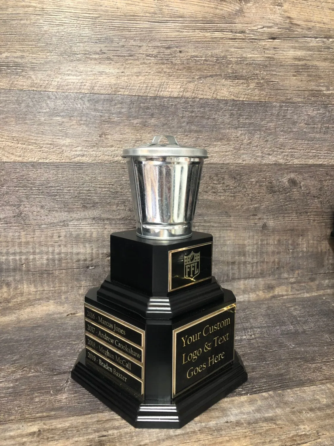 Custom For CODY Trash Talker Perpetual Fantasy Basketball Trophy Loser Trophy Award Galvanized Garbage Can Last Place Funny Adult Humor Gag Gift