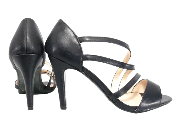 Damen High Heels Abendschuhe Pumps Riemen Black # 25816