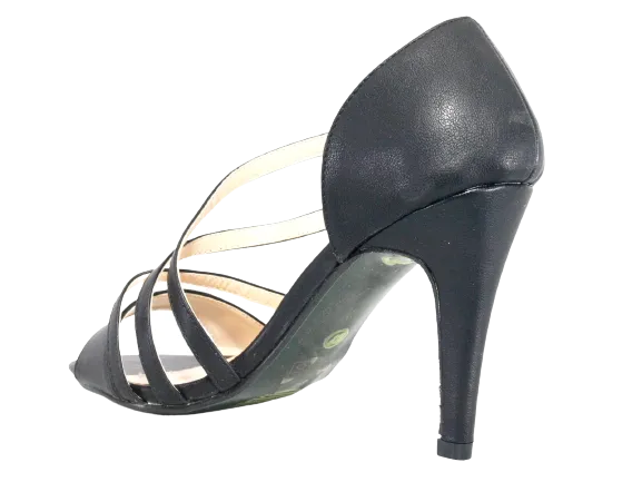 Damen High Heels Abendschuhe Pumps Riemen Black # 25816