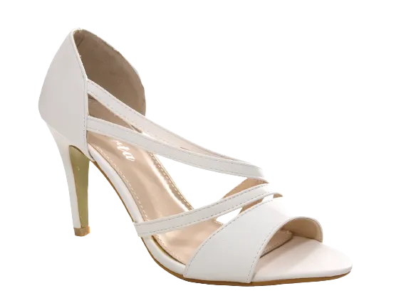 Damen High Heels Brautschuhe Hochzeit Abendschuhe Pumps Riemen White # 25816