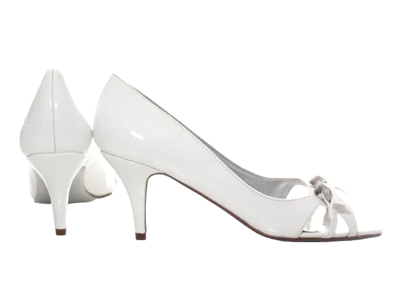 Damen High Heels Brautschuhe Hochzeit Abendschuhe Pumps Riemen White # 39838-1