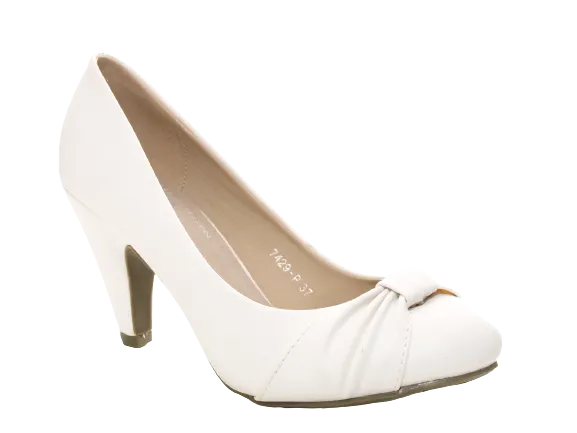 Damen High Heels Brautschuhe Hochzeit Abendschuhe Pumps Riemen White # 7429