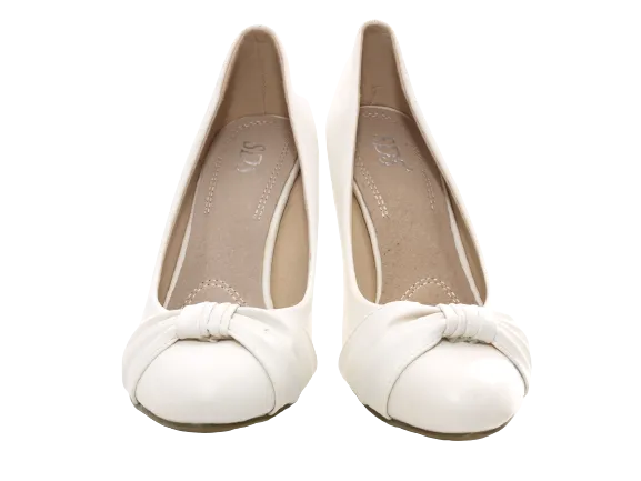 Damen High Heels Brautschuhe Hochzeit Abendschuhe Pumps Riemen White # 7429