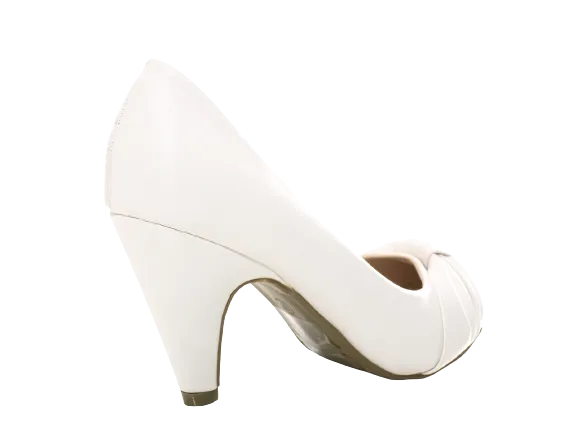 Damen High Heels Brautschuhe Hochzeit Abendschuhe Pumps Riemen White # 7429