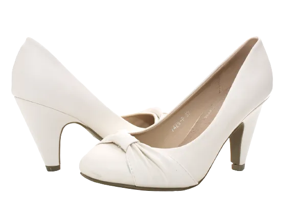 Damen High Heels Brautschuhe Hochzeit Abendschuhe Pumps Riemen White # 7429