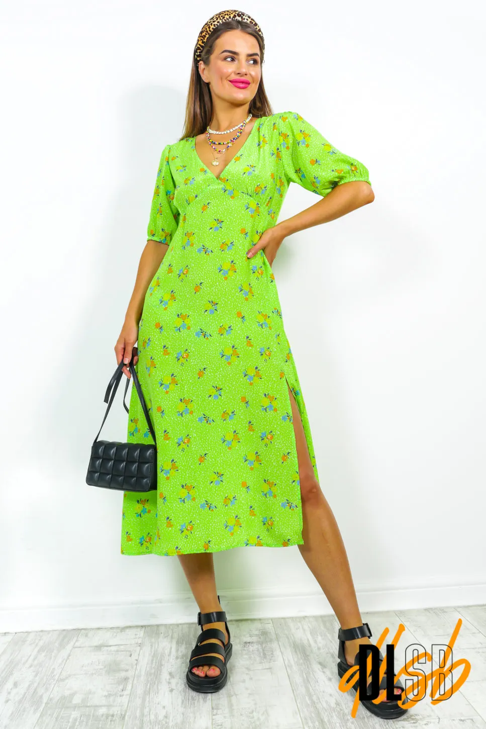 Easy Breezy - Green Floral Midi Dress