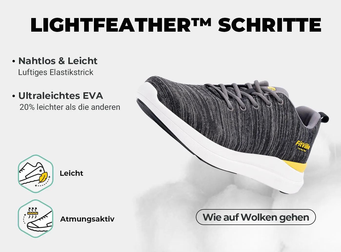 FitVille Herren ArchPower FlyWave Laufschuhe V1