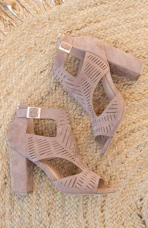 Gladiator Heels Suede Taupe