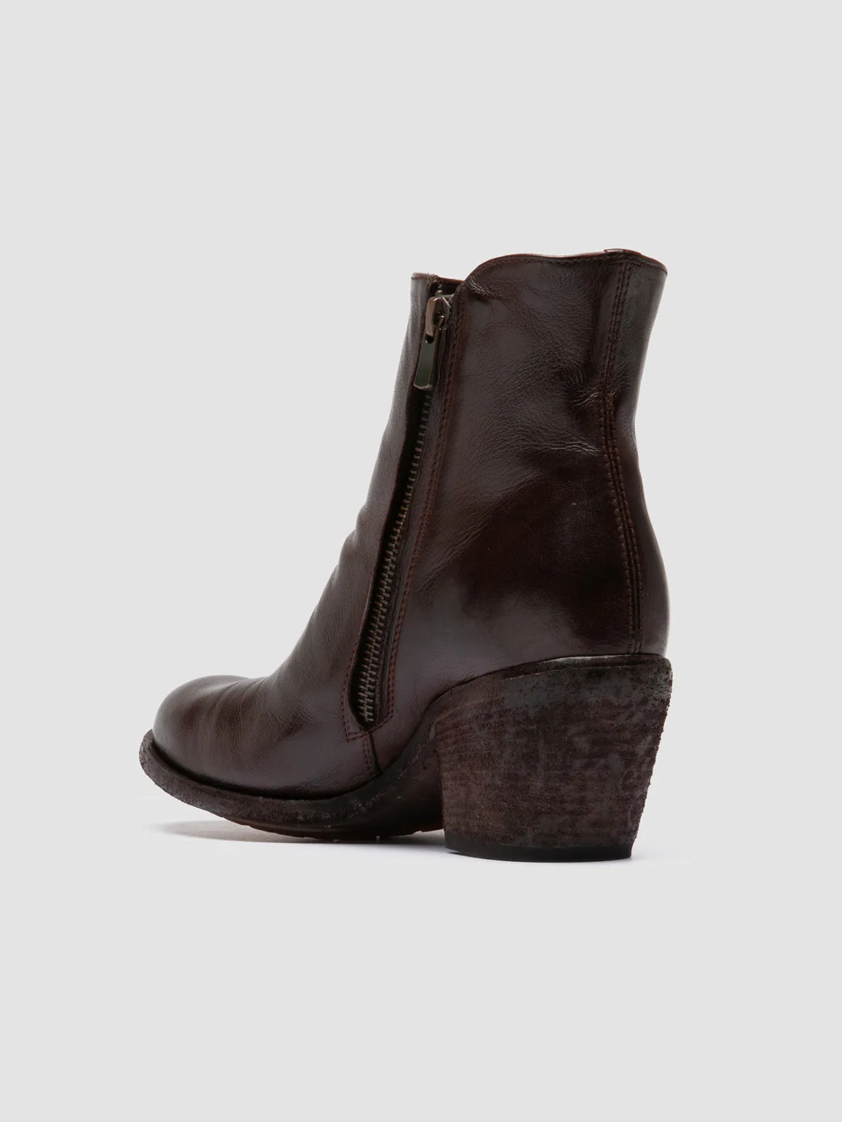 GODEAU 004 - Brown Leather Zipped Boots