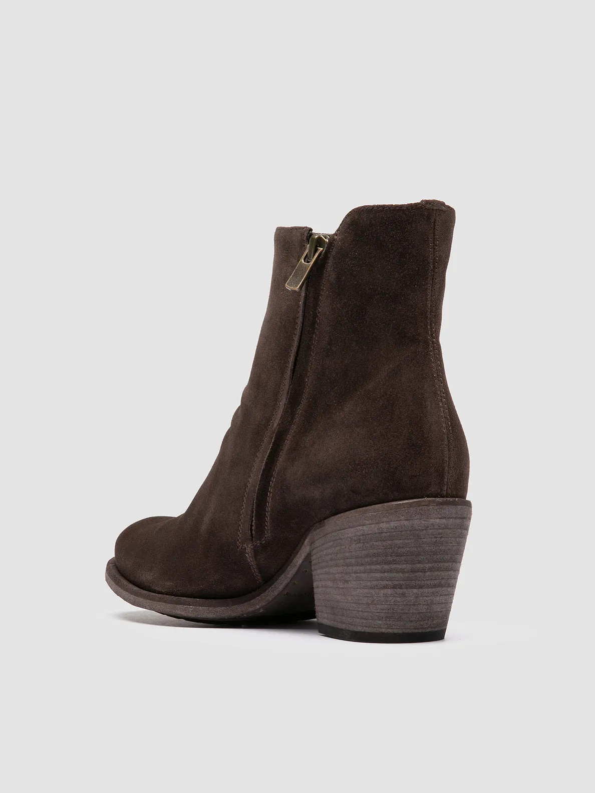 GODEAU 004 - Brown Suede Zipped Boots