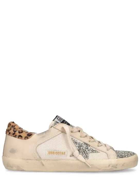 Golden Goose   20mm Super-Star mesh &amp; leather sneakers 