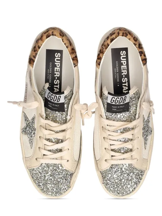 Golden Goose   20mm Super-Star mesh &amp; leather sneakers 