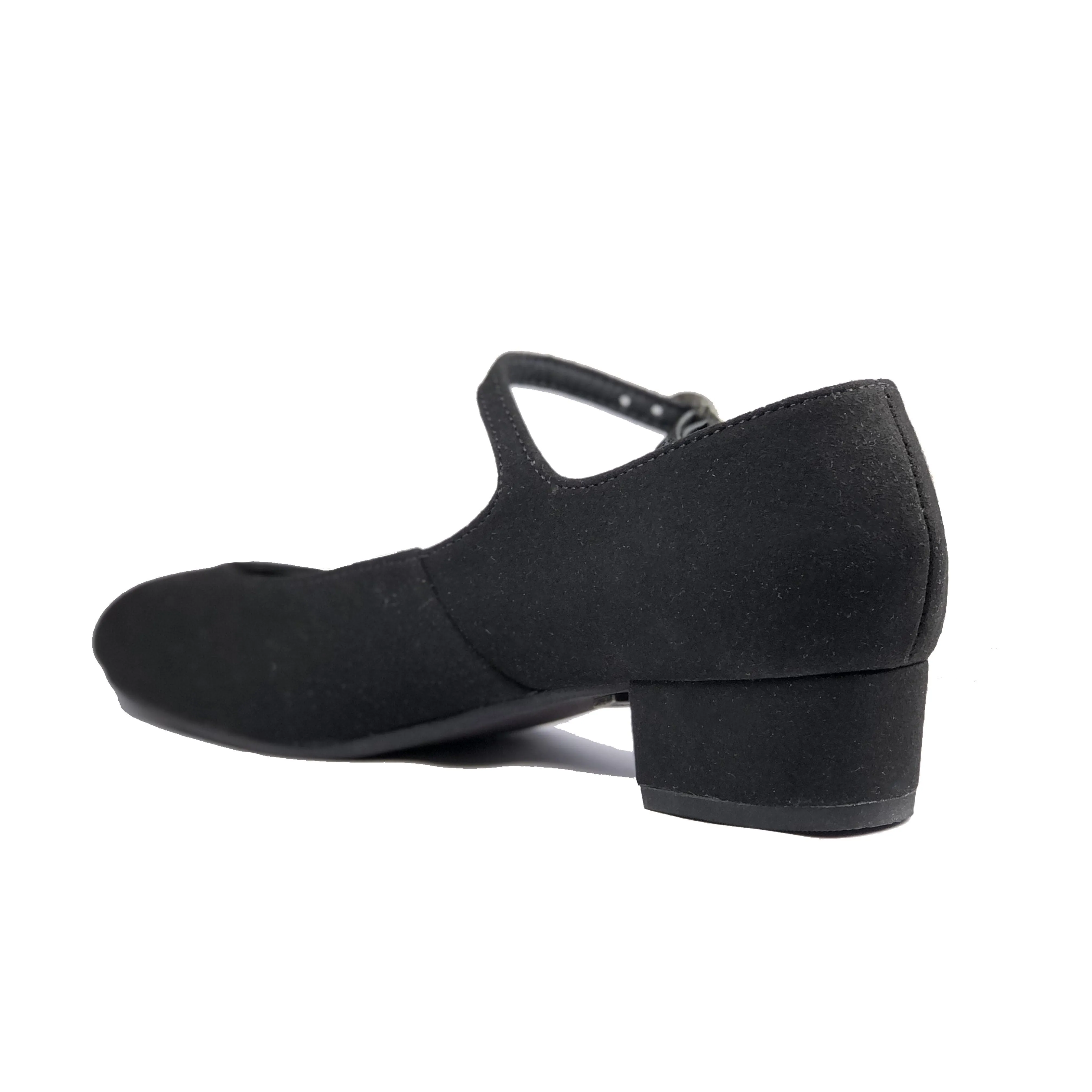 'Gracie' Mary-Jane vegan Low-Heels by Zette Shoes - Black Suede