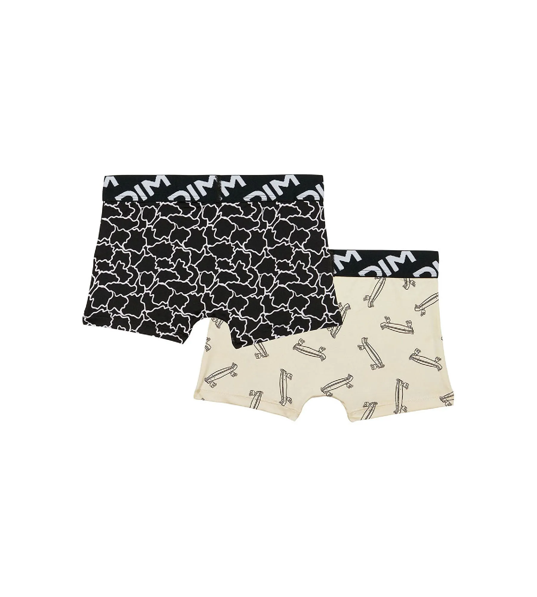 Lot de 2 boxers garçons en microfibre recyclée motif skate Dim Micro