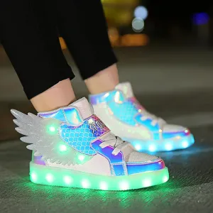 Luminous Kids Shoes Fashion Street Hip-hop Girls Boys Flashing Sneakers USB Rechargeable Skateboarding Shoes Casual Sports Shoes