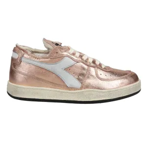 Mi Basket Row Cut Metallic Used Lace Up Sneakers