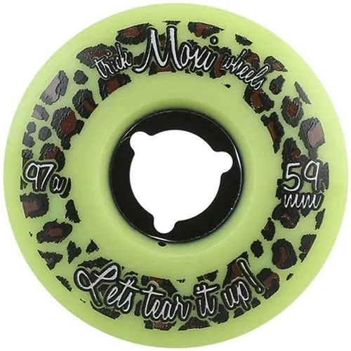 Moxi Trick Roller Skate Wheels 59mm 97a - Lime Green (4 Pack)