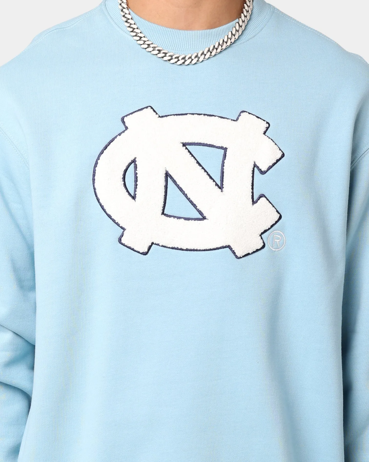 National Collegiate Athletic Association UNC Team Logo Chenille Crewneck Carolina Blue