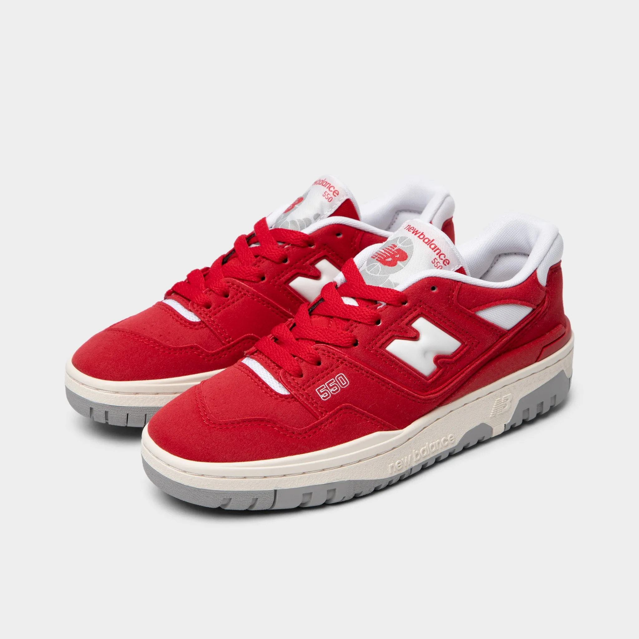 New Balance Juniors' 550 Team Red / White