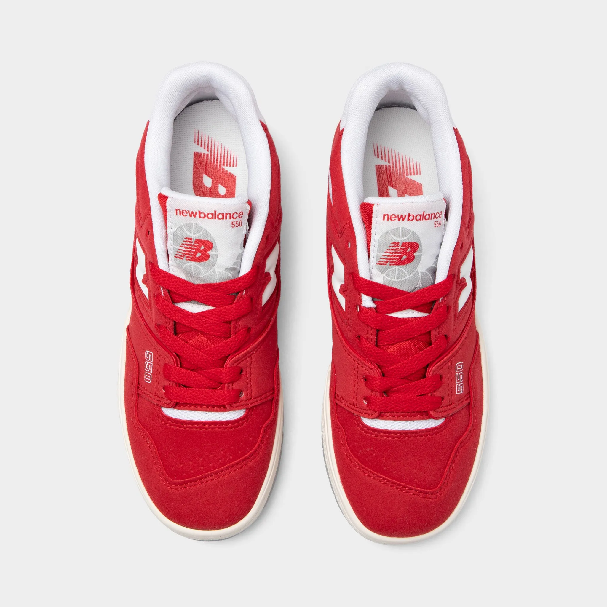 New Balance Juniors' 550 Team Red / White