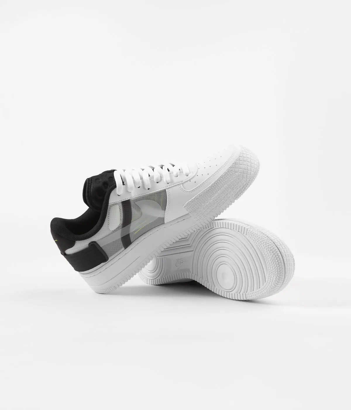 Nike Air Force 1 Type Shoes - White / Volt - Black - White