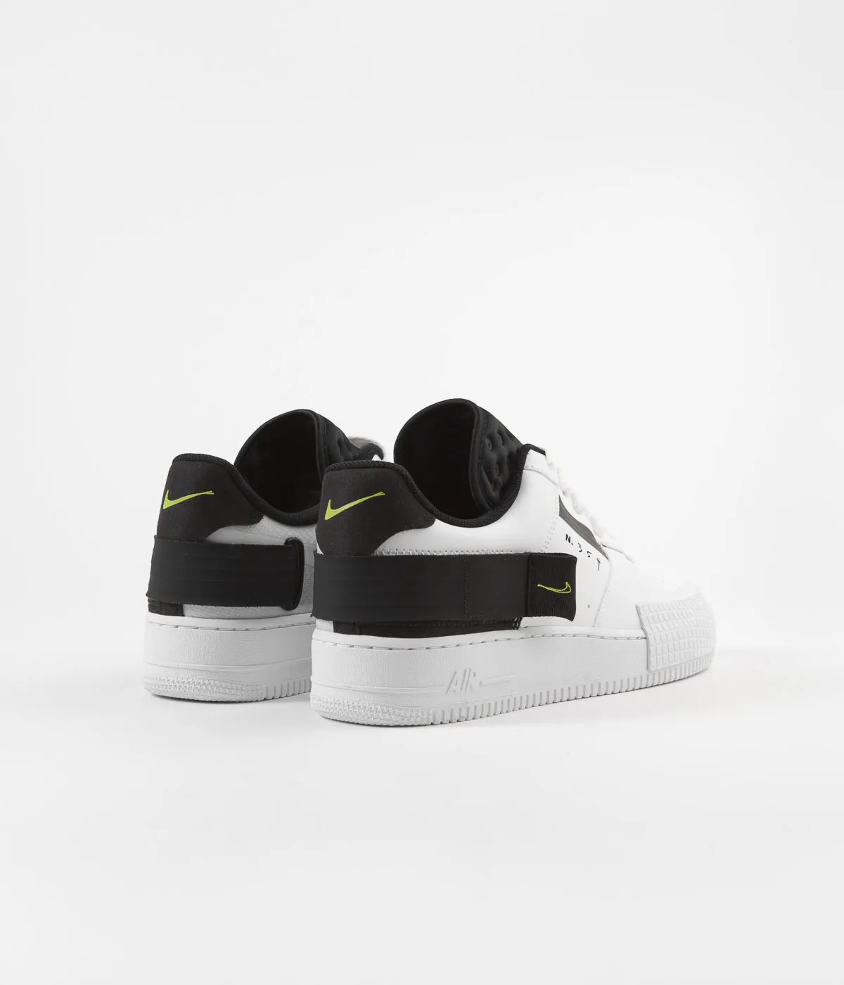 Nike Air Force 1 Type Shoes - White / Volt - Black - White