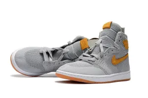 Nike Air Jordan 1 High Retro Flyknit Grey Orange Shoes Basketball Men !!! CYBER MONDAY SALE !!!