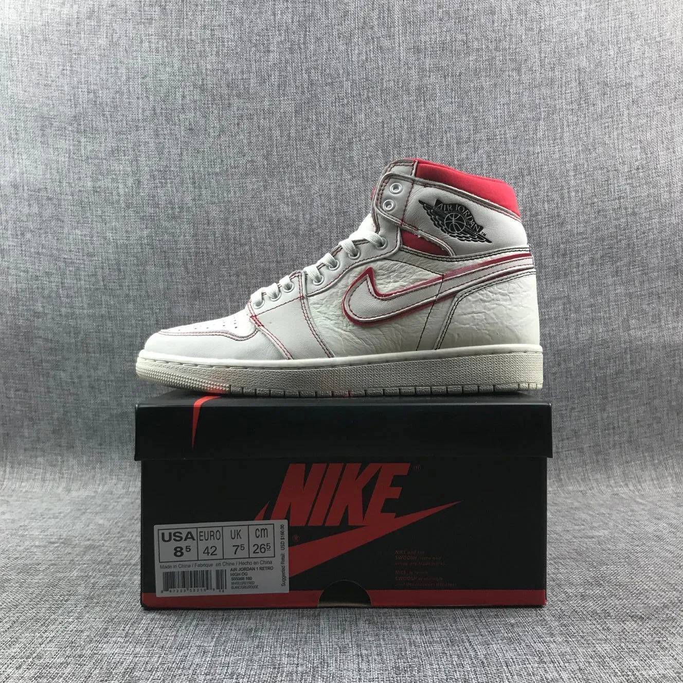 Nike Air Jordan 1 High Retro OG White Red Shoes Basketball Men !!! CYBER MONDAY SALE !!!