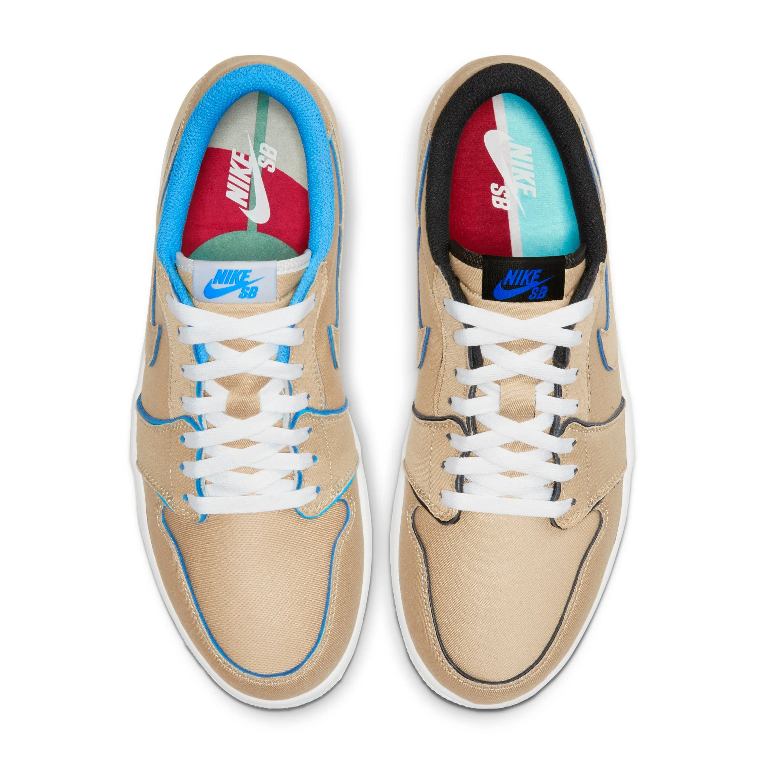 Nike SB - Air Jordan 1 Low QS Shoes - (Lance Mountain) Desert Ore / Royal Blue - Dark Powder Blue